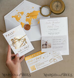 PROBENNEHMESERVICE
 Muster
 Muster, maßgeschneiderte Musterset Weiße Goldene Reisepass Hochzeitsinvitation, Goldene Flugzeug Hochzeitskarten Boarding Pass, Reisepass Hochzeitskarten im Ausland, Destination Hochzeits-Einladungen, Reisekarten Hochzeitsstationery, Boarding Pass Einladungen10