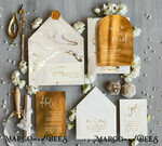 PROBENNEHMESERVICE
 Muster
 muster Elegante Goldhochzeitskarten, Luxus Gold Acryl Hochzeitskarte, Goldene Marmor Hochzeitskarten, Bogen Glamour Hochzeits Einladung Set4