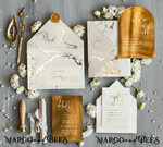 PROBENNEHMESERVICE
 Muster
 muster Elegante Goldhochzeitskarten, Luxus Gold Acryl Hochzeitskarte, Goldene Marmor Hochzeitskarten, Bogen Glamour Hochzeits Einladung Set4
