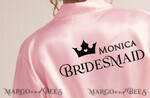 Brautjungfer/Trauzeuge Box DANKESCHÖN AN DIE JUNGFRAU Brautjungfer Dankeschön Box Pink Blush Satin Robe Trauzeugin Badebombe Seife Samtbox10