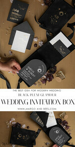HOCHZEITS EINLADUNGEN Einladungen für VIP/ Boxeinladungen für Eltern Arch Acryl Hochzeitskarten in Samtetui, Schwarze Plexi Glamour Hochzeitskarten Suite Luxusbox, Mond Sterne elegante Samt-Hochzeitskarten16