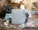 HOCHZEITS-GÄSTEBÜCHER Samtkissen Instax Gästebuch Personalisierte hellgraue Instax Samt Hochzeits-Gästebuch Gold, großes Sofort-Hochzeits-Gästebuch, Polaroid Samt Gästebuch Goldene Hochzeit6