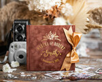 HOCHZEITS-GÄSTEBÜCHER Samtkissen Instax Gästebuch Terrakotta Boho Instax Samt Hochzeits-Gästebuch Gold, Gebranntes Orange Sofort-Hochzeits-Gästebuch, Polaroid Samt Gästebuch Rost Golden Hochzeit8