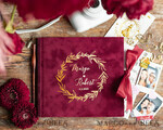 HOCHZEITS-GÄSTEBÜCHER Samtkissen Instax Gästebuch Boho Burgunder Instax Samt Hochzeits Gästebuch Gold, großes Instant Hochzeits Gästebuch, kastanienbraunes Polaroid Samt Gästebuch Marsala golden Hochzeit8