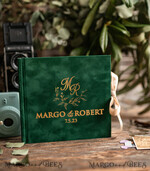 HOCHZEITS-GÄSTEBÜCHER Samtkissen Instax Gästebuch Smaragdgrün Blau Instax Samt Hochzeits-Gästebuch Gold, Großes Instant-Hochzeits-Gästebuch, Polaroid Samt-Gästebuch8