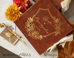 HOCHZEITS-GÄSTEBÜCHER Samtkissen Instax Gästebuch Terrakotta Gold Personalisierte Hochzeits-Gästebuch, Samt Erinnerungsfoto Herbsthochzeit, Luxuriöses Hochzeits-Gästebuch, Polaroid Samt Gästebuch17