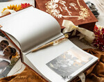 HOCHZEITS-GÄSTEBÜCHER Samtkissen Instax Gästebuch Terrakotta Gold Personalisierte Hochzeits-Gästebuch, Samt Erinnerungsfoto Herbsthochzeit, Luxuriöses Hochzeits-Gästebuch, Polaroid Samt Gästebuch17