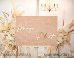 TISCHPLÄNE UND WILLKOMMENSCHILDER FÜR HOCHZEITEN Plexi Gold / Samt Luxus Velours beige Hochzeits Willkommensschild, goldene Hochzeitsdekoration, personalisiertes Hochzeitsschild, Hochzeitsgeschenk, Willkommen Hochzeitsboard BpPXSet10