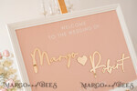 TISCHPLÄNE UND WILLKOMMENSCHILDER FÜR HOCHZEITEN Plexi Gold / Samt Blush und Gold Moderne Acryl Hochzeitswillkommensschild, 3D Elegante Hochzeitswillkommensschilder - Hochzeitsempfang Dekor, Hochzeits Tischplan im weißen Rahmen, Hochzeitsdekoration mit goldenen Buchstaben - Empfangsbeschilderung - Individuelles Zeremonieschild BpPXSet10