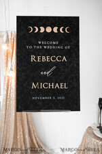 TISCHPLÄNE UND WILLKOMMENSCHILDER FÜR HOCHZEITEN Plexi Gold / Samt Luxuriöses schwarzes Samt-Hochzeit Willkommen-Schild, goldene Hochzeitsdekoration, personalisiertes Hochzeitsschild, Hochzeitsgeschenk, Willkommen-Hochzeitsboard14