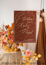 TISCHPLÄNE UND WILLKOMMENSCHILDER FÜR HOCHZEITEN Plexi Gold / Samt Herbsthochzeit Willkommensschild, luxuriöses Samtrosthochzeit Willkommensschild, goldene Hochzeitsdekoration, personalisiertes Rosthochzeitsschild, Hochzeitsempfangset, Herbst Willkommenshochzeitsboard30