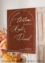 TISCHPLÄNE UND WILLKOMMENSCHILDER FÜR HOCHZEITEN Plexi Gold / Samt Herbsthochzeit Willkommensschild, luxuriöses Samtrosthochzeit Willkommensschild, goldene Hochzeitsdekoration, personalisiertes Rosthochzeitsschild, Hochzeitsempfangset, Herbst Willkommenshochzeitsboard30