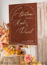 TISCHPLÄNE UND WILLKOMMENSCHILDER FÜR HOCHZEITEN Plexi Gold / Samt Herbsthochzeit Willkommensschild, luxuriöses Samtrosthochzeit Willkommensschild, goldene Hochzeitsdekoration, personalisiertes Rosthochzeitsschild, Hochzeitsempfangset, Herbst Willkommenshochzeitsboard30