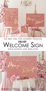 TISCHPLÄNE UND WILLKOMMENSCHILDER FÜR HOCHZEITEN Plexi Gold / Samt Luxuriöses Samt Blush-Pink Hochzeits-Willkommensschild, goldene Hochzeitsdekoration, personalisiertes Hochzeitszeichen, Hochzeitsgeschenk, Willkommens-Hochzeitsboard BpPXSet15