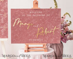 TISCHPLÄNE UND WILLKOMMENSCHILDER FÜR HOCHZEITEN Plexi Gold / Samt Luxuriöses Samt Blush-Pink Hochzeits-Willkommensschild, goldene Hochzeitsdekoration, personalisiertes Hochzeitszeichen, Hochzeitsgeschenk, Willkommens-Hochzeitsboard BpPXSet15