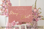 TISCHPLÄNE UND WILLKOMMENSCHILDER FÜR HOCHZEITEN Plexi Gold / Samt Luxuriöses Samt Blush-Pink Hochzeits-Willkommensschild, goldene Hochzeitsdekoration, personalisiertes Hochzeitszeichen, Hochzeitsgeschenk, Willkommens-Hochzeitsboard BpPXSet15