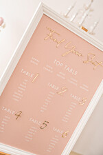 TISCHPLÄNE UND WILLKOMMENSCHILDER FÜR HOCHZEITEN Plexi Gold / Samt Rosa und Gold Modernes Acryl Sitzplan, 3D Elegantes Finde Deinen Platz - Sitzplan, Hochzeittischplan im weißen Rahmen, Hochzeitsdekoration mit goldenen Buchstaben - Empfangsbeschilderung - Individuelles Zeremonieschild BpPXSet15