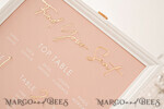 TISCHPLÄNE UND WILLKOMMENSCHILDER FÜR HOCHZEITEN Plexi Gold / Samt Rosa und Gold Modernes Acryl Sitzplan, 3D Elegantes Finde Deinen Platz - Sitzplan, Hochzeittischplan im weißen Rahmen, Hochzeitsdekoration mit goldenen Buchstaben - Empfangsbeschilderung - Individuelles Zeremonieschild BpPXSet15