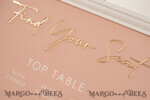 TISCHPLÄNE UND WILLKOMMENSCHILDER FÜR HOCHZEITEN Plexi Gold / Samt Rosa und Gold Modernes Acryl Sitzplan, 3D Elegantes Finde Deinen Platz - Sitzplan, Hochzeittischplan im weißen Rahmen, Hochzeitsdekoration mit goldenen Buchstaben - Empfangsbeschilderung - Individuelles Zeremonieschild BpPXSet15