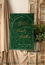 TISCHPLÄNE UND WILLKOMMENSCHILDER FÜR HOCHZEITEN Plexi Gold / Samt Luxus Samt Grünes Hochzeits-Willkommensschild, Goldene Hochzeitsdekoration, Personalisierte Hochzeitsbeschilderung, Hochzeitsgeschenk, Willkommenshochzeitsboard, GV9