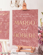 TISCHPLÄNE UND WILLKOMMENSCHILDER FÜR HOCHZEITEN Plexi Gold / Samt Luxuriöses Samt Blush Rosa Hochzeits Willkommensschild, Goldene Hochzeitsdekoration, Personalisierte Hochzeitsbeschilderung, Hochzeitsgeschenk, Willkommenshochzeitsboard BpPXSet11