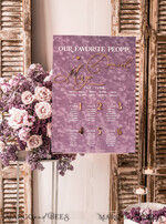 TISCHPLÄNE UND WILLKOMMENSCHILDER FÜR HOCHZEITEN Plexi Gold / Samt Mauve Samt & Gold Modernes Samt Sitzplan, Lila 3D Elegantes Finde deinen Platz, Staubige Rose Sitzplan, Flieder Luxus Hochzeits Tischplan, Hochzeitsdekoration mit goldenen Buchstaben17