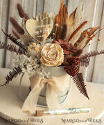 FRISCH VERHEIRATETES PAAR GESCHENKE Geldgeschenk zur Hochzeit Geschenkschachtel für Geld Geldgeschenk zur Hochzeit mit Strauß aus Trockenblumen personalisiert8