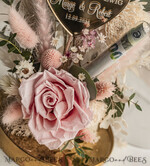 FRISCH VERHEIRATETES PAAR GESCHENKE Geldgeschenk zur Hochzeit Geschenkschachtel für Geld Geldgeschenk zur Hochzeit mit Strauß aus Trockenblumen personalisiert17