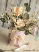 FRISCH VERHEIRATETES PAAR GESCHENKE Geldgeschenk zur Hochzeit Geschenkschachtel für Geld Geldgeschenk zur Hochzeit mit Strauß aus Trockenblumen personalisiert10