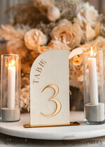 TISCHDEKORATIONSCHILDER   Samt Tischnummern und Dekoration Acryl-Halb-Bogen Samt Elfenbein Hochzeits-Tischnummern, Ecru Gold Schild, Gold Plexi Tischnummern, Luxus Beige Hochzeits Tischdekoration, Hochzeitsbeschilderung Goldener Spiegel Tischnummern14