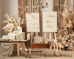 TISCHDEKORATIONSCHILDER   Samt Tischnummern und Dekoration Acrylbogen Tischnummer & Dinner-Menü-Kombination, gefrorenes Elfenbein-Acryl-Gold-Schild, goldene gefrostete Plexi-Velours-Tischnummern & Menü-Kombination, luxuriöse Hochzeits-Tischdekoration, Hochzeitsbeschilderung goldene Spiegeltischnummern & Menü24