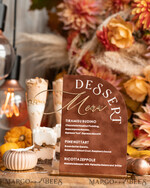 TISCHDEKORATIONSCHILDER   Samt Tischnummern und Dekoration Terrakotta Samt Bogen Dessertmenü, Rostgold Candy-Schild, Goldplexi Tischbogen Kuchenbar Menü, Luxuriöse Hochzeits-Tischdekoration, Hochzeitsbeschilderung Golden Burnt Orange39