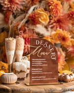 TISCHDEKORATIONSCHILDER   Samt Tischnummern und Dekoration Terrakotta Samt Bogen Dessertmenü, Rostgold Candy-Schild, Goldplexi Tischbogen Kuchenbar Menü, Luxuriöse Hochzeits-Tischdekoration, Hochzeitsbeschilderung Golden Burnt Orange39