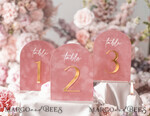 TISCHDEKORATIONSCHILDER   Samt Tischnummern und Dekoration Arch Tischnummer, Luxus Blush Pink Samt Bogen Tischnummern mit Acrylständer, blush pink und Gold Hochzeitstischdeko, 3D Goldene Buchstaben, Hochzeitsbeschilderung12