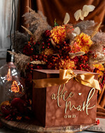 KARTONBOXEN  
 Samtkartenboxen Terracotta Fall Card Box und Arch Acrylkarten & Geschenkschilder, Samt Rost Hochzeit Kartenbox mit Deckel, verbrannte Orange Hochzeitsgeldbox, Kupfer Hochzeitskartenbox Karten und Geschenke Arch Acrylschild Set18