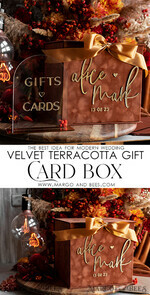KARTONBOXEN  
 Samtkartenboxen Terracotta Fall Card Box und Arch Acrylkarten & Geschenkschilder, Samt Rost Hochzeit Kartenbox mit Deckel, verbrannte Orange Hochzeitsgeldbox, Kupfer Hochzeitskartenbox Karten und Geschenke Arch Acrylschild Set18