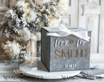 KARTONBOXEN  
 Samtkartenboxen Geschenkkartenbox & Schild-Set, Samtgraue Hochzeitswunschbrunnen-Geschenkkartenbox, Personalisierte Hochzeitskartenbox, Graue Luxus-Kartenbox, Hochzeitskartenbox mit Deckel, Graue Hochzeitsgeldbox, Hochzeitskartenbox17