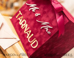 KARTONBOXEN  
 Samtkartenboxen Burgunder Karte Box & Acryl-Schild, Bordeaux Hochzeitskartenbox mit Deckel, Marsala Hochzeitskasse, Hochzeitskartenbox mit Schlitz, Karten & Geschenkbogen-Acrylschild-Set27