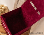 KARTONBOXEN  
 Samtkartenboxen Burgunder Karte Box & Acryl-Schild, Bordeaux Hochzeitskartenbox mit Deckel, Marsala Hochzeitskasse, Hochzeitskartenbox mit Schlitz, Karten & Geschenkbogen-Acrylschild-Set27