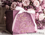 KARTONBOXEN  
 Samtkartenboxen Mauve Samt Geschenkkartenbox & Karten Geschenke Schild Set, Samt Klassische Hochzeitswunschbrunnen Geldgeschenkkartenbox, Personalisierte Goldbox, MvS22