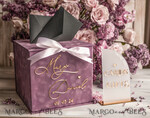 KARTONBOXEN  
 Samtkartenboxen Mauve Samt Geschenkkartenbox & Karten Geschenke Schild Set, Samt Klassische Hochzeitswunschbrunnen Geldgeschenkkartenbox, Personalisierte Goldbox, MvS22