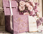 KARTONBOXEN  
 Samtkartenboxen Mauve Samt Geschenkkartenbox & Karten Geschenke Schild Set, Samt Klassische Hochzeitswunschbrunnen Geldgeschenkkartenbox, Personalisierte Goldbox, MvS22