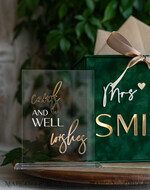 KARTONBOXEN  
 Samtkartenboxen Geschenkkartenbox & Schilderset, Samtgrüne Hochzeitswunschbrunnen-Geschenkkartenbox, personalisierte Hochzeitskartenbox, luxuriöse Kartenbox mit Grünpflanzen, Hochzeitskartenbox mit Deckel, smaragdgrüne Hochzeitsgeldbox, Gartenhochzeitskartenbox.11