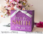 KARTONBOXEN  
 Samtkartenboxen Hochzeits-Wunschbrunnen-Kartenbox, Geschenkkartenbox, Samt lila Hochzeits-Wunschbrunnen Geldgeschenkkartenbox, personalisierte Hochzeitskartenbox, Luxus-Kartenbox, Hochzeitskartenbox mit Deckel, Hochzeitsgeldbox, Hochzeitskartenbox, BVpx37