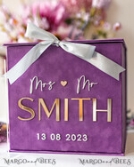 KARTONBOXEN  
 Samtkartenboxen Hochzeits-Wunschbrunnen-Kartenbox, Geschenkkartenbox, Samt lila Hochzeits-Wunschbrunnen Geldgeschenkkartenbox, personalisierte Hochzeitskartenbox, Luxus-Kartenbox, Hochzeitskartenbox mit Deckel, Hochzeitsgeldbox, Hochzeitskartenbox, BVpx37