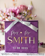KARTONBOXEN  
 Samtkartenboxen Hochzeits-Wunschbrunnen-Kartenbox, Geschenkkartenbox, Samt lila Hochzeits-Wunschbrunnen Geldgeschenkkartenbox, personalisierte Hochzeitskartenbox, Luxus-Kartenbox, Hochzeitskartenbox mit Deckel, Hochzeitsgeldbox, Hochzeitskartenbox, BVpx37