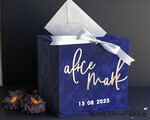 KARTONBOXEN  
 Samtkartenboxen Geschenkkartenbox & Karten mit besten Wünschen Set, Samt Navy Hochzeitswunschbrunnen Geldgeschenkkartenbox, personalisierte Hochzeitskartenbox, luxuriöse Kartenbox, Hochzeitskartenbox mit Deckel, Hochzeitsgeldbox, Hochzeitskartenbox.8