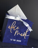 KARTONBOXEN  
 Samtkartenboxen Geschenkkartenbox & Karten mit besten Wünschen Set, Samt Navy Hochzeitswunschbrunnen Geldgeschenkkartenbox, personalisierte Hochzeitskartenbox, luxuriöse Kartenbox, Hochzeitskartenbox mit Deckel, Hochzeitsgeldbox, Hochzeitskartenbox.8