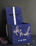 KARTONBOXEN  
 Samtkartenboxen Geschenkkartenbox & Karten mit besten Wünschen Set, Samt Navy Hochzeitswunschbrunnen Geldgeschenkkartenbox, personalisierte Hochzeitskartenbox, luxuriöse Kartenbox, Hochzeitskartenbox mit Deckel, Hochzeitsgeldbox, Hochzeitskartenbox.8