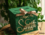 KARTONBOXEN  
 Samtkartenboxen Hochzeitskartenbox für Gartenhochzeiten, Geschenkkartenbox & Schild-Set, Samtgrüne Hochzeitswunschbox für Geldgeschenke, personalisierte Hochzeitskartenbox, luxuriöse Kartenbox mit Grünpflanzen, Hochzeitskartenbox mit Deckel, smaragdgrüne Hochzeitsgeldbox, Hochzeitskartenbox für Gartenhochzeiten.20